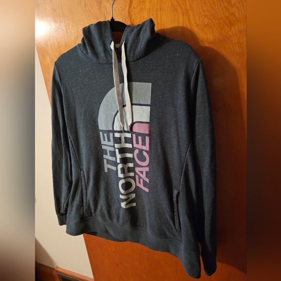 The North Face Charcoal For Women  Hoodie with Pink Logo - Picture 1 of 9